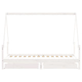 Kids Bed Frame with Drawers White 90x190 cm Solid Wood Pine