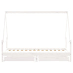 Kids Bed Frame with Drawers White 90x190 cm Solid Wood Pine, image 6