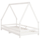 Kids Bed Frame White 90x190 cm Solid Wood Pine - Rear View