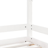 Kids Bed Frame White 90x190 cm Solid Wood Pine - Close-Up Angle