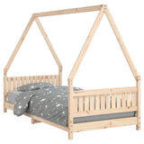 Kids Bed Frame 90x190 cm Solid Wood Pine - Front View
