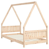 Kids Bed Frame 90x190 cm Solid Wood Pine - Side View