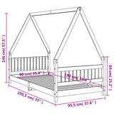 Kids Bed Frame 90x190 cm Solid Wood Pine - Extra Image