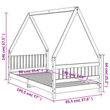 Kids Bed Frame White 90x190 cm Solid Wood Pine