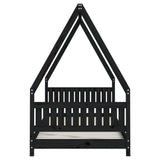 Kids Bed Frame Black 90x190 cm Solid Wood Pine - 45-Degree Angle