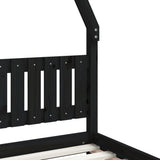 Kids Bed Frame Black 90x190 cm Solid Wood Pine - Close-Up Angle