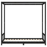 Kids Bed Frame Black 90x190 cm Solid Wood Pine