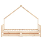 Kids Bed Frame with Drawers 90x190 cm Solid Wood Pine, image 6