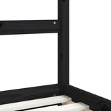 Kids Bed Frame with Drawers Black 90x190 cm Solid Wood Pine - Low Angle