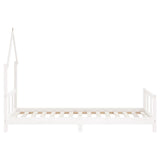 Kids Bed Frame White 92x187 cm Single Solid Wood Pine