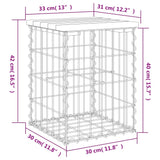 Garden Bench Gabion Design 33x31x42 cm Solid Wood Douglas - Low Angle