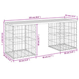 Garden Bench Gabion Design 103x31x42 cm Impregnated Wood Pine - Low Angle