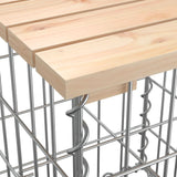 Garden Bench Gabion Design 43x44x42 cm Solid Wood Pine - Rear View