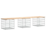 Garden Bench Gabion Design 203x44x42 cm Solid Wood Pine - 45-Degree Angle