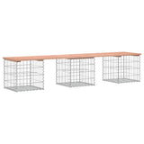 Garden Bench Gabion Design 203x44x42 cm Solid Wood Douglas - Front View