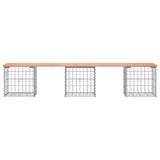 Garden Bench Gabion Design 203x44x42 cm Solid Wood Douglas - Side View