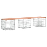 Garden Bench Gabion Design 203x44x42 cm Solid Wood Douglas - 45-Degree Angle