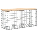 Garden Bench Gabion Design 83x31.5x42 cm Solid Wood Pine - Front View