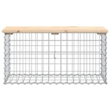 Garden Bench Gabion Design 83x31.5x42 cm Solid Wood Pine - Side View