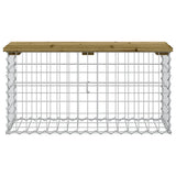 Garden Bench Gabion Design 83x31.5x42 cm Impregnated Wood Pine - Side View