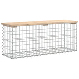 Garden Bench Gabion Design 103x31.5x42 cm Solid Wood Pine - Front View