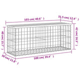 Garden Bench Gabion Design 103x31.5x42 cm Solid Wood Pine - Low Angle