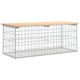 Garden Bench Gabion Design 103x44x42 cm Solid Wood Pine - Front View