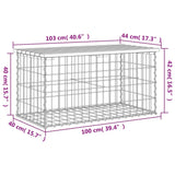 Garden Bench Gabion Design 103x44x42 cm Solid Wood Pine - Low Angle