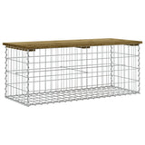 Garden Bench Gabion Design 103x44x42 cm Impregnated Wood Pine - Front View