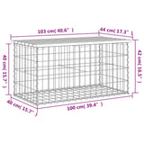 Garden Bench Gabion Design 103x44x42 cm Impregnated Wood Pine - Low Angle