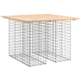 Garden Table Gabion Design 100x102x72 cm Solid Wood Pine - Front View