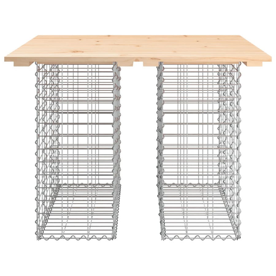 Garden Table Gabion Design 100x102x72 cm Solid Wood Pine