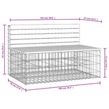 Garden Bench Gabion Design 103x70x65 cm Solid Wood Pine - Low Angle