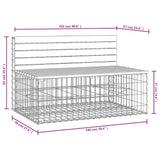 Garden Bench Gabion Design 103x70x65 cm Solid Wood Douglas - Low Angle