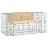 Garden Bench Gabion Design 143x71x65.5 cm Solid Wood Pine - Front View