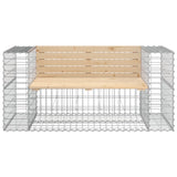 Garden Bench Gabion Design 143x71x65.5 cm Solid Wood Pine - Side View