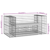 Garden Bench Gabion Design 143x71x65.5 cm Solid Wood Pine - Low Angle