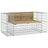 Garden Bench Gabion Design 143x71x65.5 cm Impregnated Wood Pine - Front View