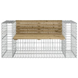 Garden Bench Gabion Design 143x71x65.5 cm Impregnated Wood Pine - Side View