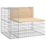 Garden Bench Gabion Design 92x71x65.5 cm Solid Wood Pine - Front View