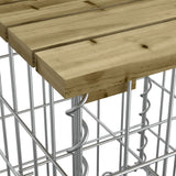 Garden Bench Gabion Design 92x71x65.5 cm Impregnated Wood Pine - Rear View