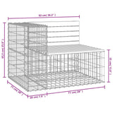 Garden Bench Gabion Design 92x71x65.5 cm Impregnated Wood Pine - Low Angle