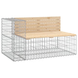 Garden Bench Gabion Design 122x71x65.5 cm Solid Wood Pine - Front View