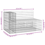 Garden Bench Gabion Design 122x71x65.5 cm Solid Wood Pine - Low Angle