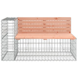 Garden Bench Gabion Design 122x71x65.5 cm Solid Wood Douglas - Side View