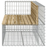 Garden Bench Gabion Design 122x71x65.5 cm Impregnated Wood Pine - Top-Down View