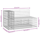 Garden Bench Gabion Design 122x71x65.5 cm Impregnated Wood Pine