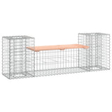 Garden Bench Gabion Design 183x41x60.5 cm Solid Wood Douglas - Front View