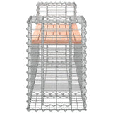 Garden Bench Gabion Design 183x41x60.5 cm Solid Wood Douglas - Top-Down View