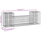 Garden Bench Gabion Design 183x41x60.5 cm Solid Wood Douglas - Low Angle